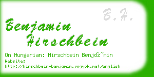 benjamin hirschbein business card